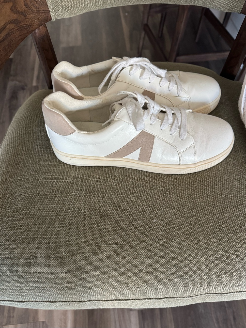 MIA Cream Leather Lace-Up Sneakers - Neutral Accent
